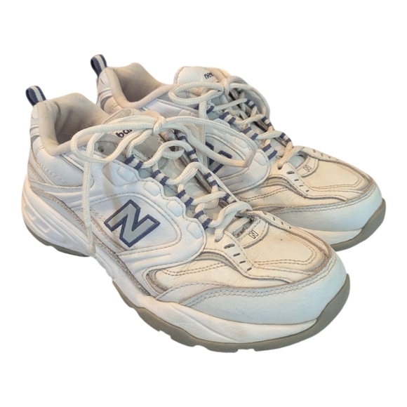 New Balance Shoes - New Balance 407 White Blues Leather Athletic Walking Shoe Womens 7.5B